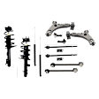 12-Piece Kit Suspension Kit, Includes (2) Control Arm, (2) Loaded Strut, (2) Shock, (2) Sway Bar Link, and (4) Tie Rod End