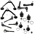12-Piece Kit Front, Driver and Passenger Side Suspension Kit, Includes (4) Ball Joint, (2) Control Arm, (1) Idler Arm, (1) Pitman Arm, and (4) Tie Rod End