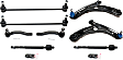 8-Piece Kit Front, Driver and Passenger Side, Lower Control Arm Kit, Includes (2) Control Arm, (2) Sway Bar Link, and (4) Tie Rod End