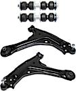 4-Piece Kit Front, Driver and Passenger Side, Lower Control Arm Kit, Includes (2) Control Arm and (2) Sway Bar Link