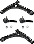 4-Piece Kit Front, Driver and Passenger Side, Lower Control Arm Kit, Includes (2) Control Arm and (2) Tie Rod End