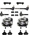 14-Piece Kit Front, Driver and Passenger Side Suspension Kit Includes Ball Joints, Sway Bar Links, Tie Rod Adjusting Sleeves, Tie Rod Ends, and Wheel Hubs