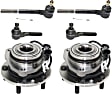 2-Wheel Set Front Wheel Hub, 5 Lugs, With Bearing, With Sensor, Includes (4) Tie Rod End and (2) Wheel Hub