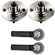 4-Piece Kit Front, Driver and Passenger Side Suspension Kit, Includes (2) Tie Rod End and (2) Wheel Hub