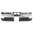 3-Piece Kit, Step Bumper, Fleetside, Chrome, Face Bar and Pads, Without mounting bracket(s), Includes (2) Bumper Step Pad and (1) Step Bumper