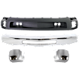 2008 Chevrolet Silverado 2500 HD - 4-Piece Kit Front Bumper, Chrome, Includes (1) Bumper, (2) Bumper End, and (1) Valance