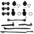 12-Piece Kit Front, Driver and Passenger Side Suspension Kit, 4WD, Includes (4) Ball Joint, (1) Sway Bar Link, (3) Tie Rod Adjusting Sleeve and (4) Tie Rod End