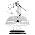 1994 Ford F-150 - 3-Piece Kit 18 gallons / 68 liters, Galvanized Steel Fuel Tank, For vehicles with 18 gallon Tanks only, Behind Rear Axle, 34-3/4 x 27 x 7-7/8, Lock Ring Kit Included, GAS, Includes (1) Fuel Tank, (1) Fuel Tank Strap and (1) Fuel Pump