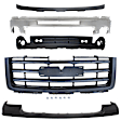 5-Piece Kit, Front Bumper, Chrome, Includes (1) Bumper, (1) Bumper Cover, (1) Grille, and (2) Valance