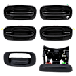 2001-2006 Chevrolet Silverado 1500 HD - 6-Piece Kit Tailgate Handle and Bezel, Smooth Black, Plastic, Without Camera Hole, Without Key Hole, Includes (4) Exterior Door Handle and (2) Tailgate Handle