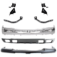 6-Piece Kit Front Bumper Chrome, Includes (1) Bumper, (3) Bumper Bracket, (1) Bumper Cover and (1) Valance