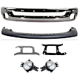 2003-2005 Dodge Ram 2500 - 6-Piece Kit Front Bumper, Chrome, Includes (1) Bumper, (2) Bumper Bracket, (2) Fog Light, and (1) Valance