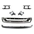 6-Piece Kit Front Bumper, Chrome, Includes (1) Bumper, (2) Bumper Bracket, (2) Fog Light, and (1) Valance