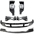 5-Piece Kit Front Bumper Painted Black, Includes (1) Bumper, (1) Bumper Cover, (1) Fog Light and (2) Bumper Bracket