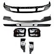 6-Piece Kit Front Bumper Painted Black, Includes (1) Bumper, (2) Headlight, (1) Bumper Cover, (1) Fog Light and (1) Valance
