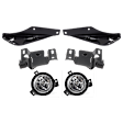6-Piece Kit Front, Driver and Passenger Side Halogen Fog Light, With bulb(s), Includes (2) Fog Light and (4) Bumper Bracket