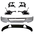 2006 Ford F-150 XLT - 6-Piece Kit Front Bumper, 4WD, Production Date From August 9 2005, Upper Cover Bracket, Chrome, Includes (1) Bumper, (4) Bumper Bracket, and (1) Valance