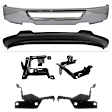 2008 Ford F-150 - 6-Piece Kit Front Bumper, Chrome,  Includes (1) Bumper, (4) Bumper Bracket, and (1) Valance
