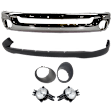 6-Piece Kit Front Bumper, Chrome, Includes (1) Bumper, (1) Bumper Cover, (2) Fog Light, and (2) Fog Light Trim