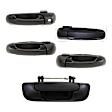 5-Piece Kit Tailgate Handle, Textured Black, Plastic, Without Camera Hole Without Key Hole, Includes (4) Exterior Door Handle and (1) Tailgate Handle