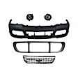 5-Piece Kit Front Primed Bumper Cover, Includes (1) Bumper Cover, (1) Bumper Grille, (2) Fog Light, and (1) Grille Assembly