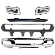 5-Piece Kit, Front Bumper, Chrome, Includes (1) Bumper, (1) Bumper Grille, (2) Fog Light, and (1) Valance