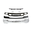 2001 GMC Sierra 1500 - 5-Piece Kit Front Bumper, Chrome, Includes (1) Bumper, (3) Bumper Trim, and (1) Valance