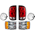 2007 GMC Sierra 1500 - 6-Piece Kit Driver and Passenger Side Halogen Headlight, With bulb(s), New Body Style, OE Replacement,  Includes (1) Fog Light, (2) Headligh, and (2) Tail Light