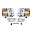 5-Piece Kit Driver and Passenger Side Halogen Headlight, With bulb(s), OE Replacement, Includes (2) Headlight, (1) Fog Light and (2) Bumper Trim