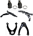 6-Piece Kit Front, Driver and Passenger Side, Upper and Lower Control Arms, Includes (2) Ball Joint and (4) Control Arm