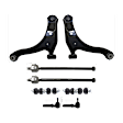 8-Piece Kit Front, Driver and Passenger Side, Lower Control Arms, Includes (2) Control Arm, (2) Sway Bar Link, and (4) Tie Rod End