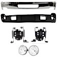 5-Piece Kit Front Bumper Chrome, Includes (1) Bumper, (1) Valance, (1) Fog Light and (2) Bumper Bracket