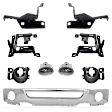 9-Piece Kit, Front Bumper, Chrome, Includes (1) Bumper, (4) Bumper Bracket, (2) Fog Light, and (2) Fog Light Bracket