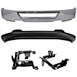 4-Piece Kit Front Bumper, Chrome, Includes (1) Bumper, (2) Bumper Bracket, and (1) Valance