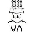 12-Piece Kit Front, Driver and Passenger Side, Upper and Lower Control Arms, Includes (2) Ball Joint, (4) Control Arm, (2) Strut Mount Bushing, and (4) Tie Rod End