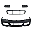 4-Piece Kit Front Primed Bumper Cover, Includes (1) Bumper Cover, (1) Bumper Grille, and (2) Fog Light Cover