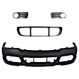 4-Piece Kit Front Primed Bumper Cover, Includes (1) Bumper Cover, (1) Bumper Grille, and (2) Fog Light Trim