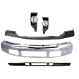 4-Piece Kit Front Bumper Chrome, Includes (1) Bumper, (1) Bumper Cover, (1) Fog Light and (1) Valance