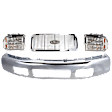 4-Piece Kit, Front Bumper, For Models Without Fender Flare Holes, Chrome, Includes (1) Bumper, (1) Grille Assembly, and (2) Headlight