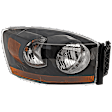 4-Piece Kit Halogen Headlight, With bulb(s), with Black Bezel with Amber Bar, OE Replacement, Includes (2) Headlight and (2) Tail Light