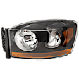 4-Piece Kit Halogen Headlight, With bulb(s), with Black Bezel with Amber Bar, OE Replacement, Includes (2) Headlight and (2) Tail Light