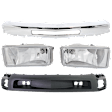2008 Chevrolet Silverado 2500 HD - 3-Piece Kit Front Bumper, Chrome, Includes (1) Bumper, (2) Fog Light, and (1) Valance