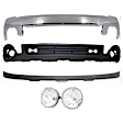 4-Piece Kit Front Bumper Chrome, Includes (1) Bumper, (1) Fog Light and (2) Valance
