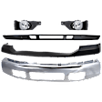 2005-2007 Ford F-350 Super Duty - 4-Piece Kit Front Bumper Chrome, Includes (1) Bumper, (1) Bumper Cover, (1) Fog Light and (1) Valance