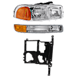 3-Piece Kit Driver And Passenger Side Halogen Headlight, Includes (1) Headlight, (1) Headlight Bracket, and (1) Parking Light
