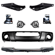 2003 Ford Ranger - 8-Piece Kit Front Bumper, Rear Wheel Drive, Painted Black, Includes (1) Bumper, (4) Bumper Bracket, (2) Fog Light, and (1) Valance