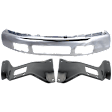 2006 Ford F-250 Super Duty - 3-Piece Kit Front Bumper, For Models Without Fender Flare Holes, Chrome, Includes (1) Bumper and (2) Bumper Bracket