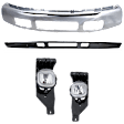 2005 Ford F-350 Super Duty Lariat - 3-Piece Kit Front Bumper, For Models Without Fender Flare Holes, Chrome, Includes (1) Bumper, (1) Fog Light and (1) Valance