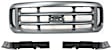 3-Piece Kit Grille Painted Silver, Includes (2) Bumper Trim and (1) Grille Assembly