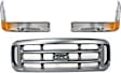 3-Piece Kit Grille Painted Silver, Includes (2) Corner Light and (1) Grille Assembly